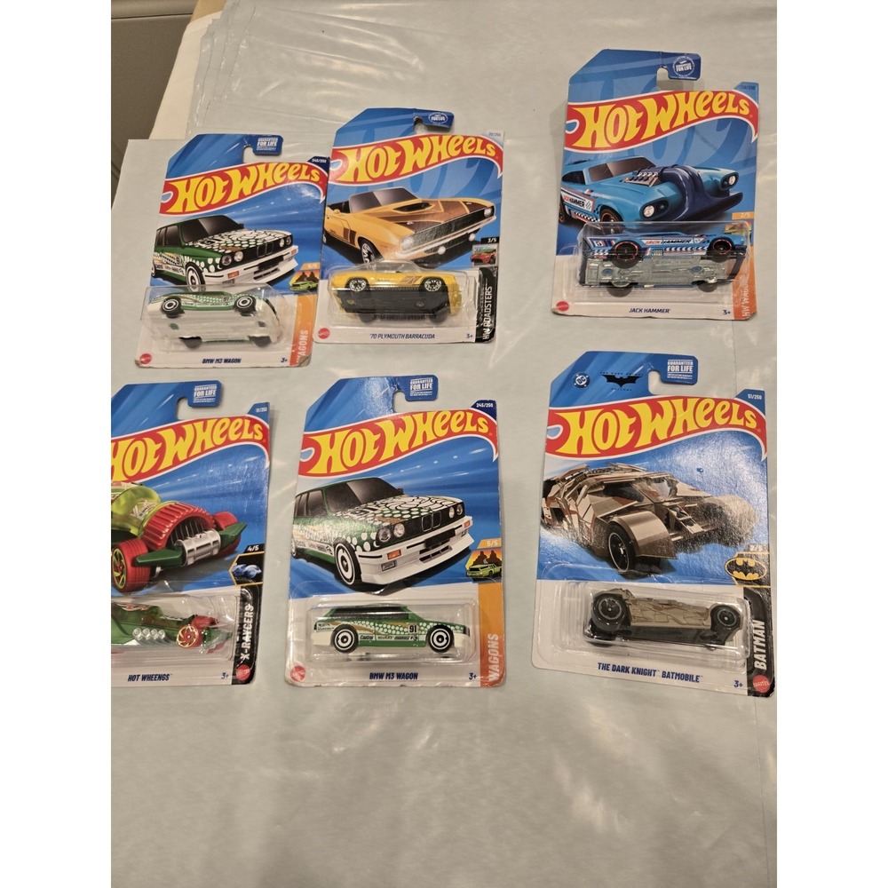 Hot Wheels Assorted 6 Pack, New. Barracuda,Jack Hammer,batmobile,others
